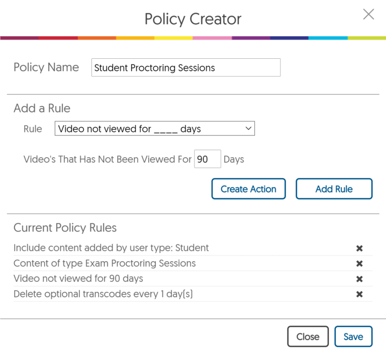 Data Management Tools with Customized Policy Creation