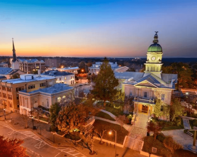 Historic buildings and a tranquil ambiance.