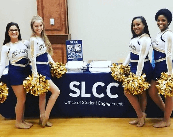 a group of South Louisiana Community College cheerleaders.