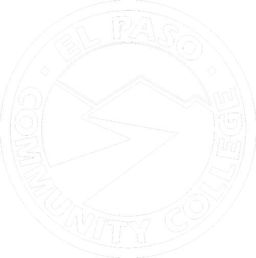 El Paso Community College logo white.