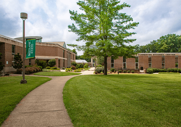 Students walking on the MCC campus.