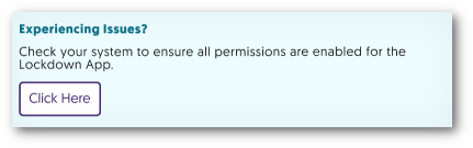 Experiencing issues text with a button to Click Here to check system compatibility. 