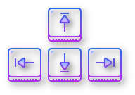 Arrow keys on a keyboard.