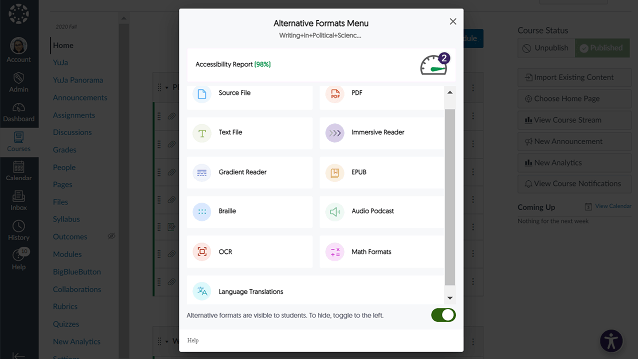 YuJa Alternative Formats