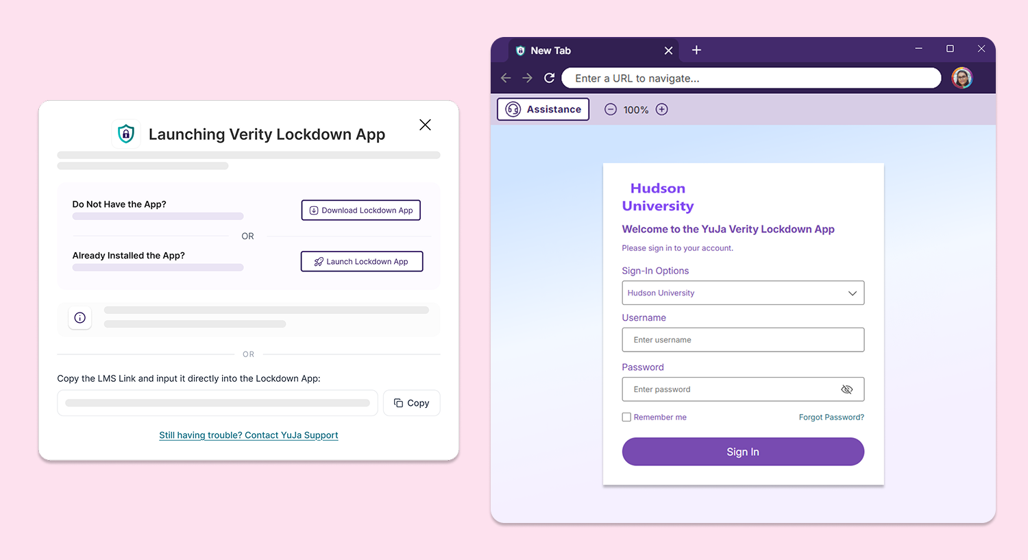 Mid-fidelity prototype of launching the Verity Lockdown App and logging into the Verity Lockdown App.