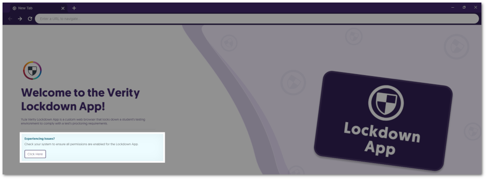 The compatibility check is featured as a button on the main page of the Lockdown App when opened.