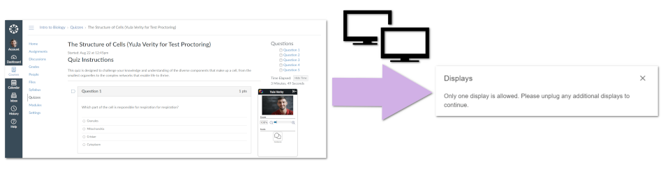 Message indicating multiple monitors are detected. 