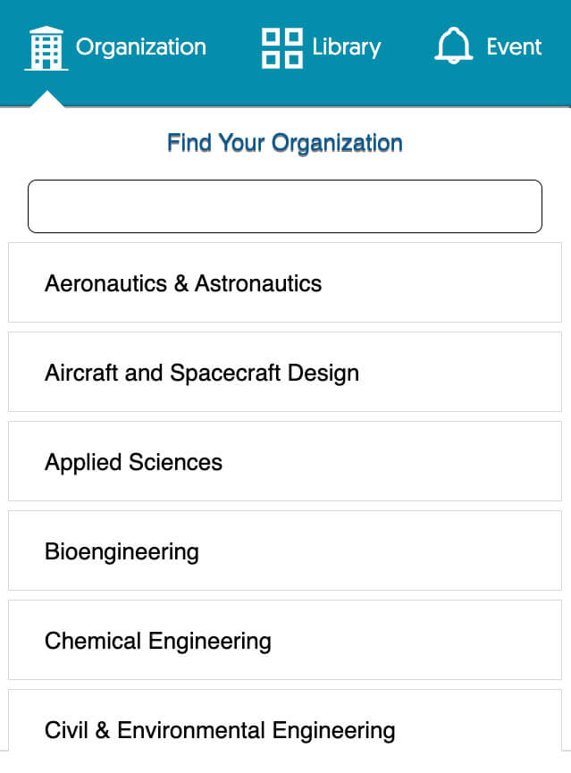pop up of a search box