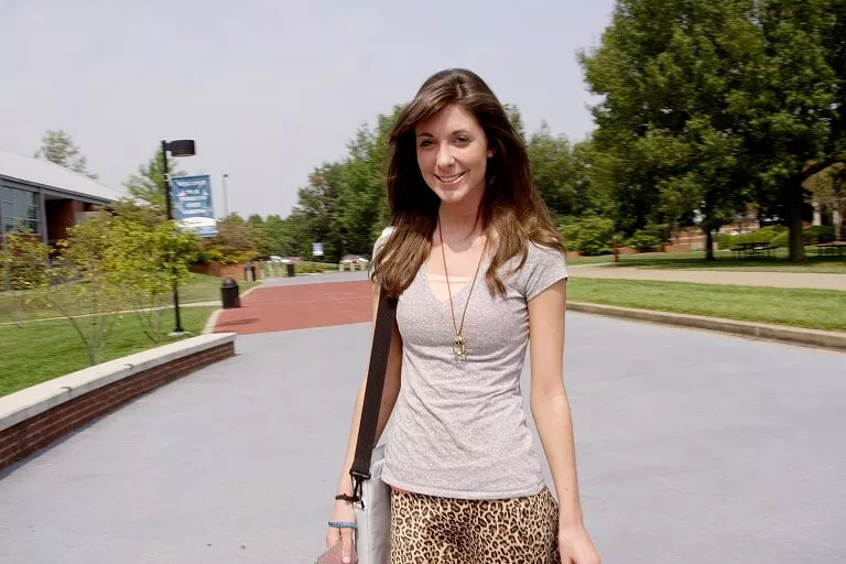 OCTC student in front of campus.