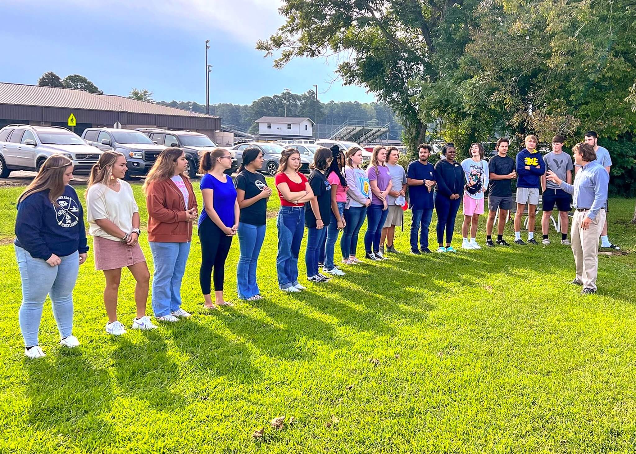 Pamlico Community College students outside.