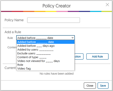 policy creator screenshot
