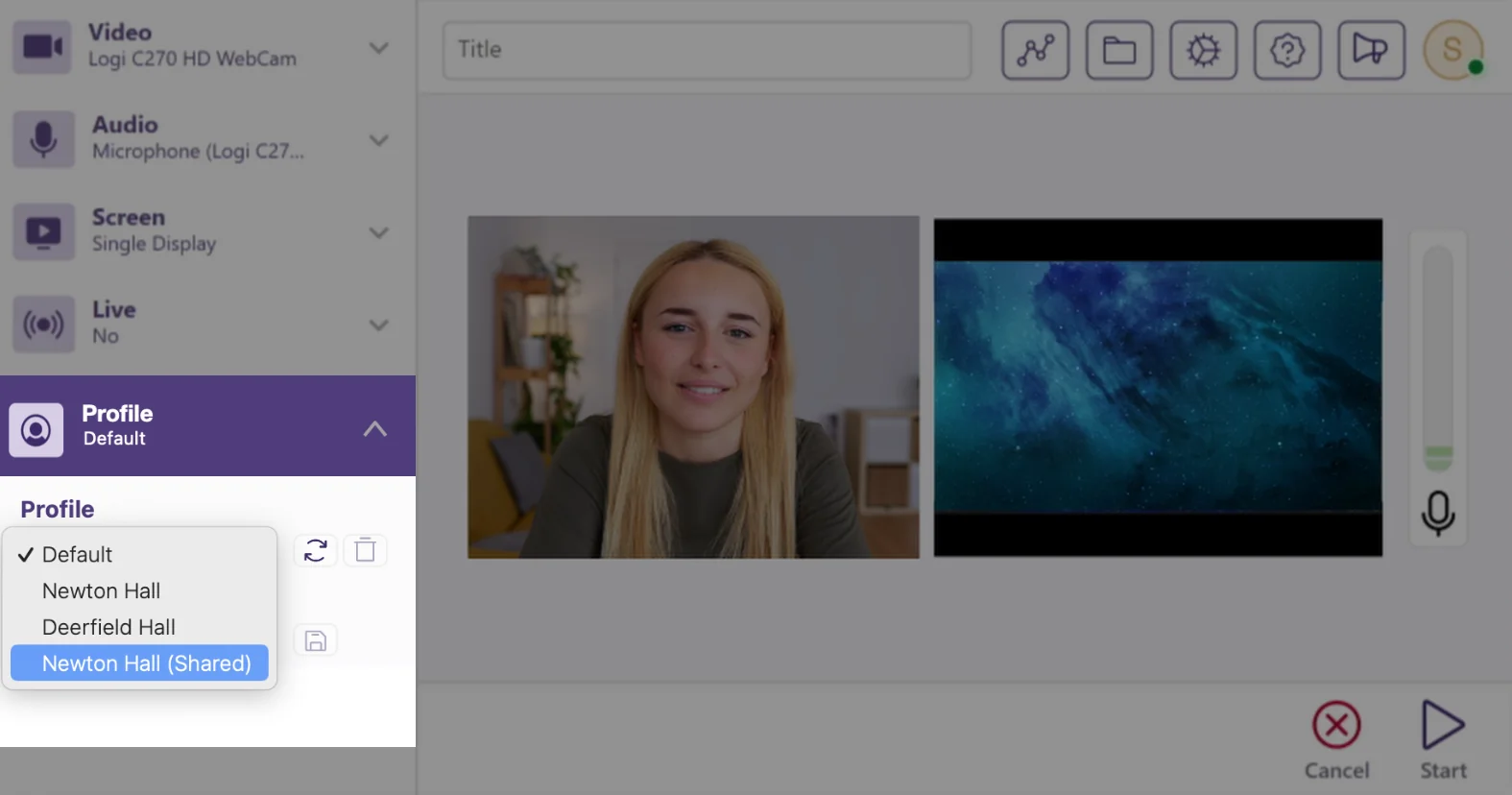 A profile is marked as shared.