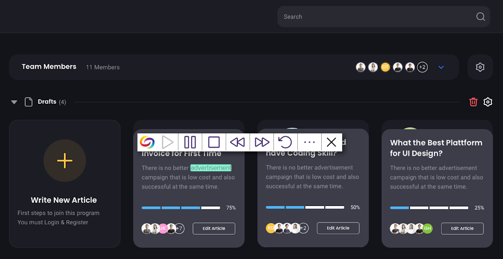 Smart Speaker shown integrated in a website.
