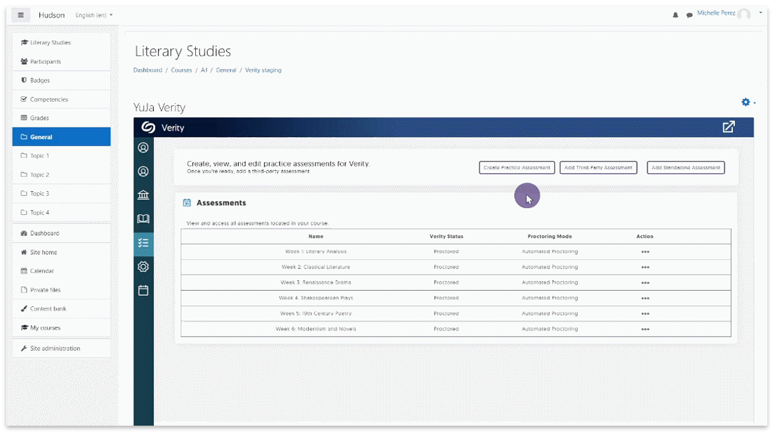 An instructor creating a standalone assessment. 