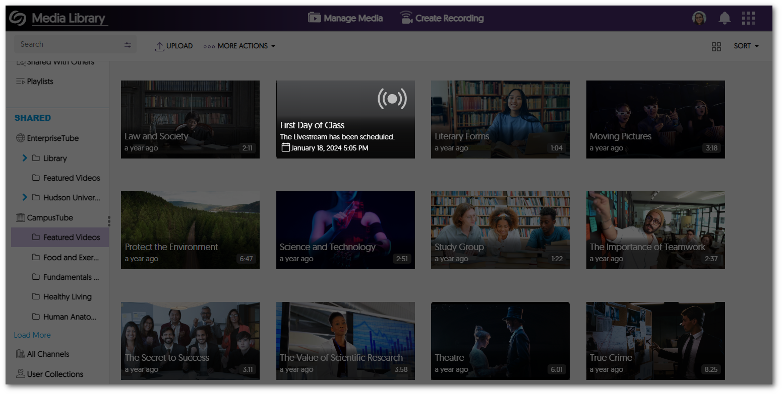 A thumbnail for a scheduled live stream letting the user know when the live stream will occur.