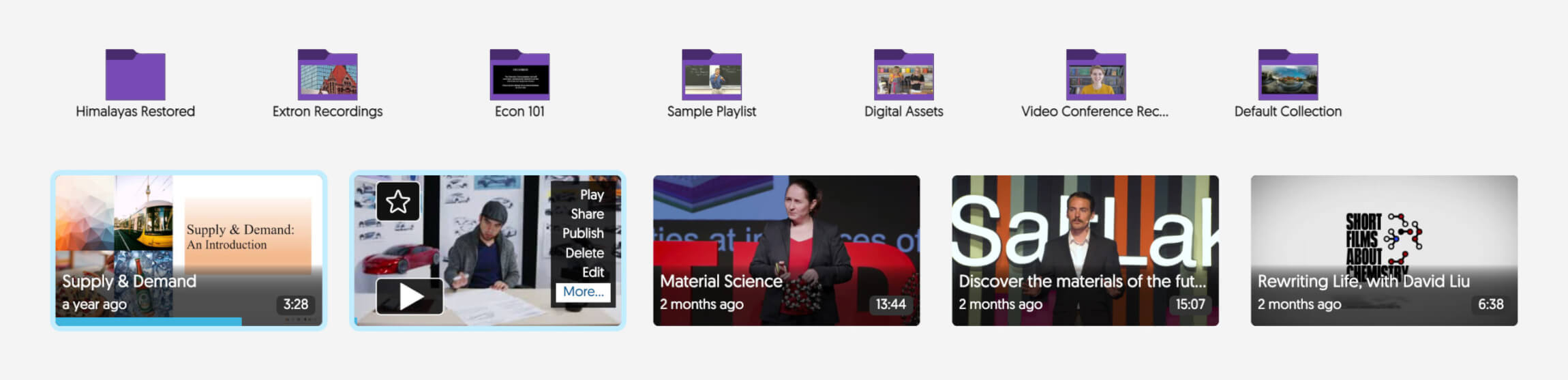 close up of media folders