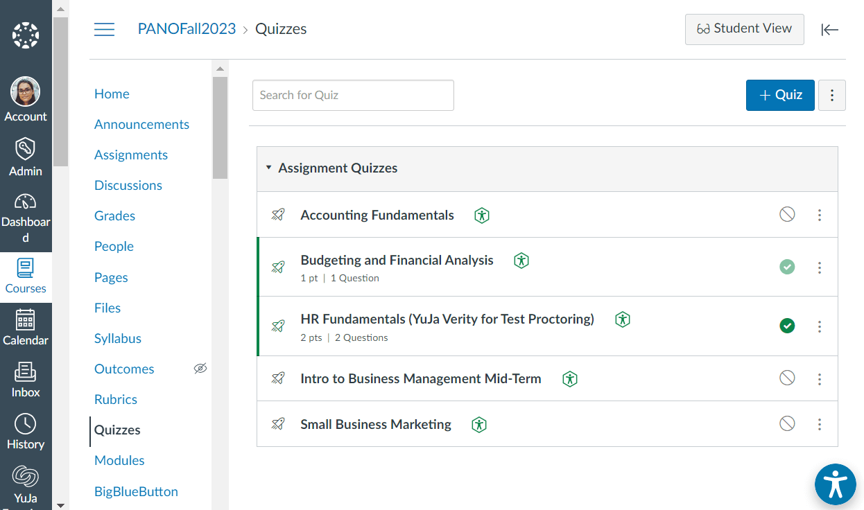 A screenshot showing the ability to move between tools with the LTI Integration