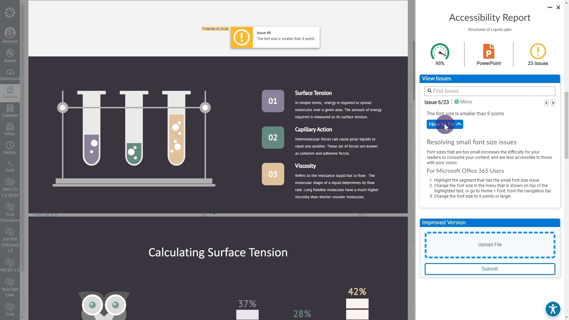 Real-Time Feedback pop-up of the accessibility report