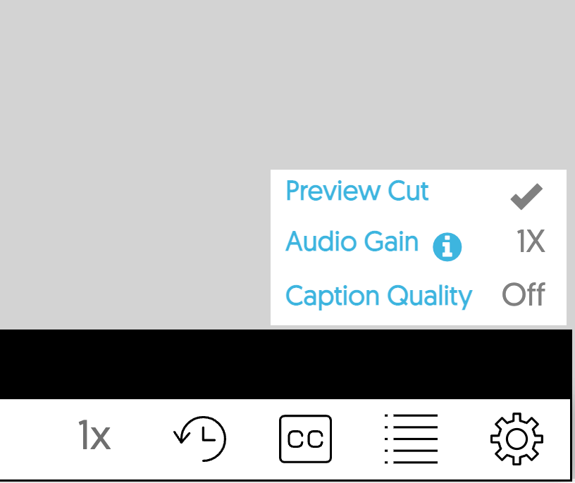 Screenshot of audio settings close view.