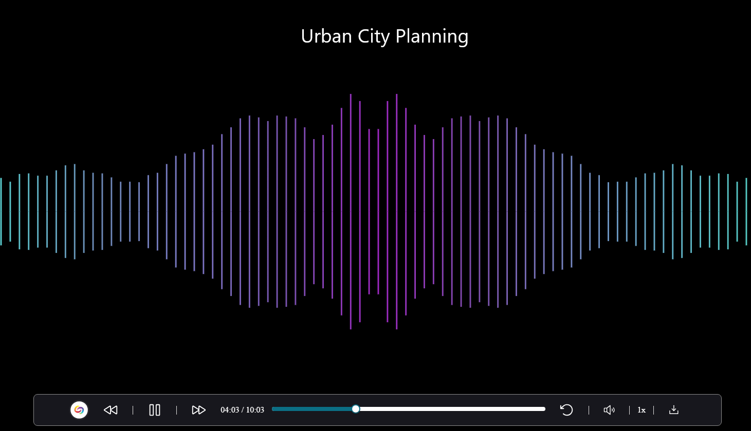A waveform is shown as a visual representation of the audio.