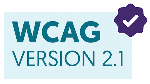 WCAG Version 2.1 logo with a check mark  