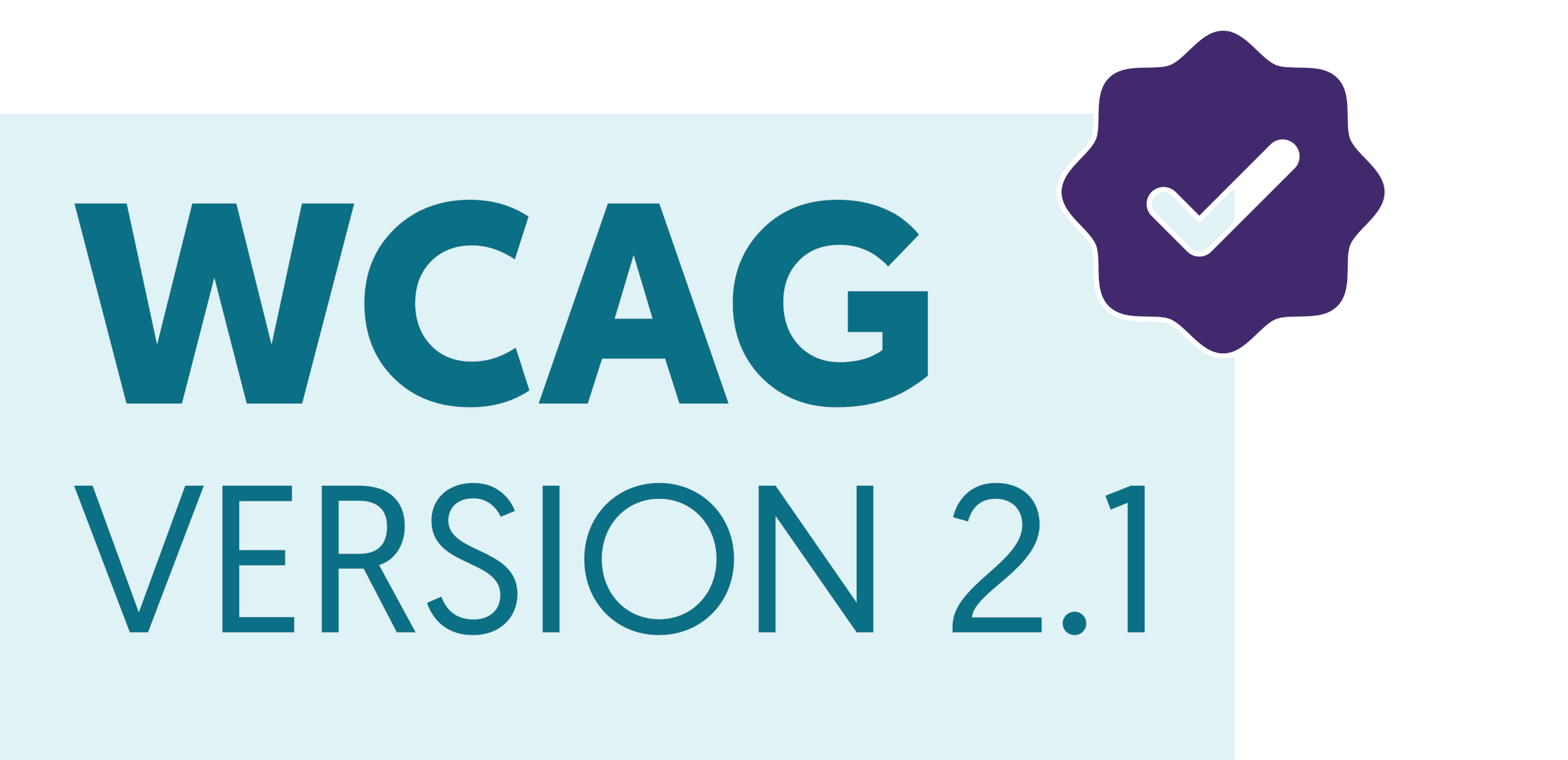 WCAG Version 2.1 logo with a checkmark in the top right corner.