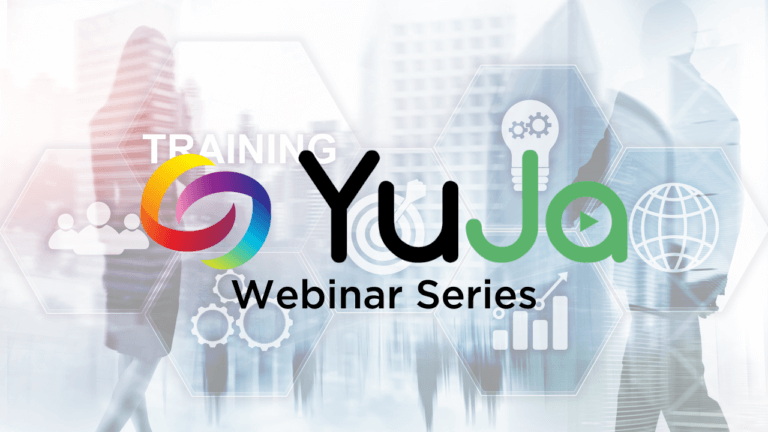 A graphic for a webinar series with the YuJa logo