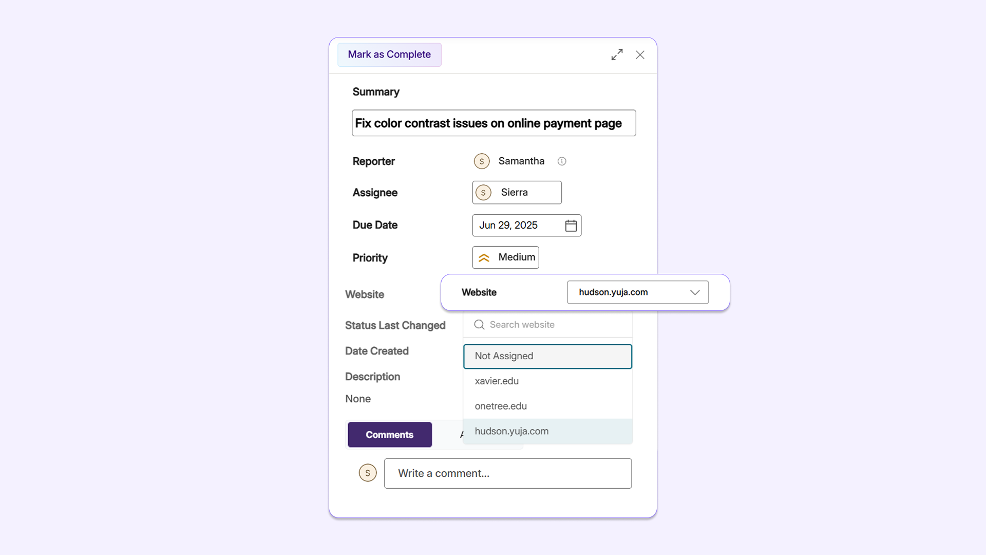Website picker