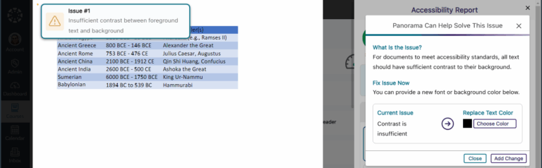 Font color issue being remediated in the Accessibility Report.