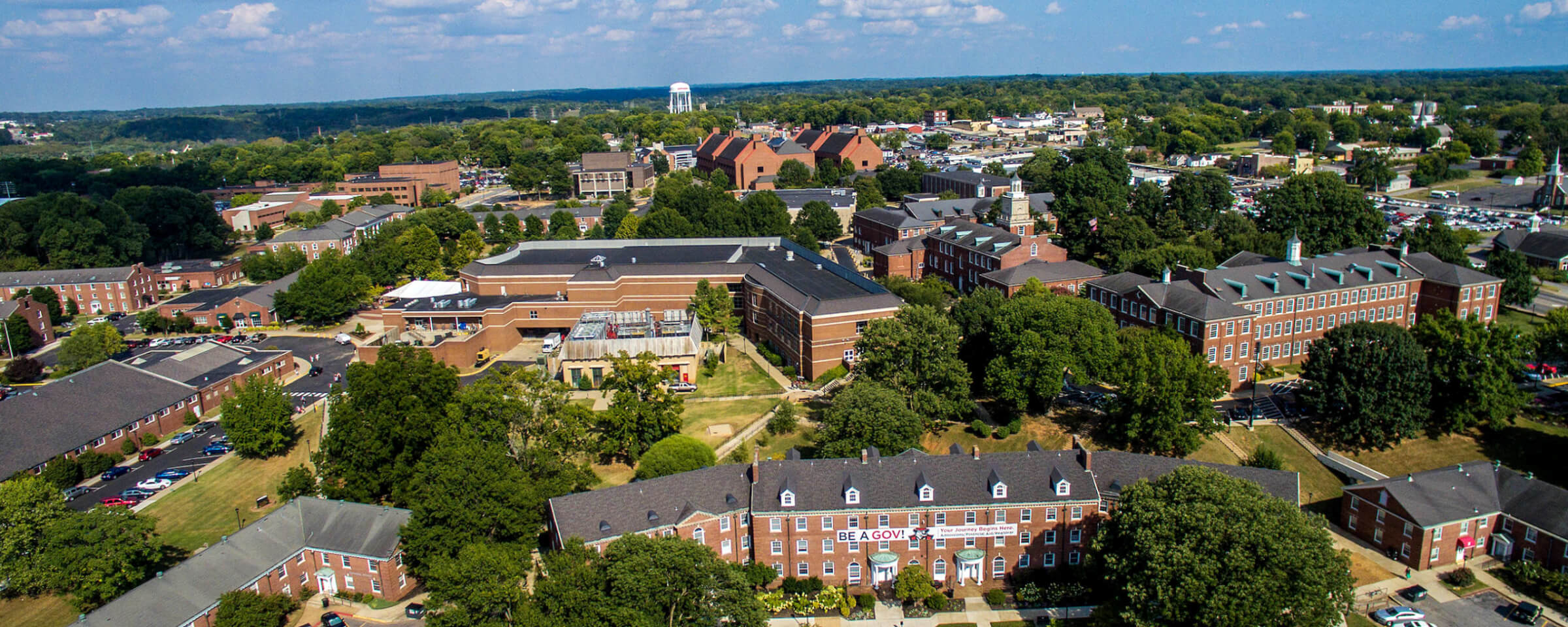 Austin Peay State University aerial view.