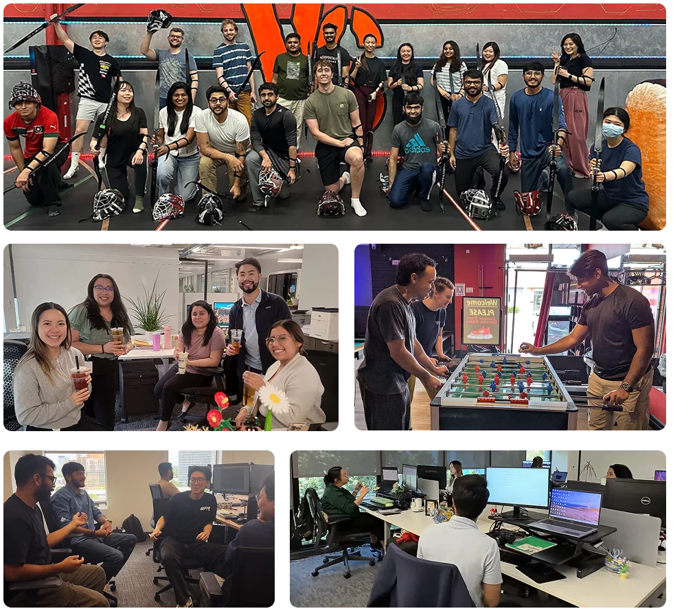 Collage of YuJa employees engaged in various activities.