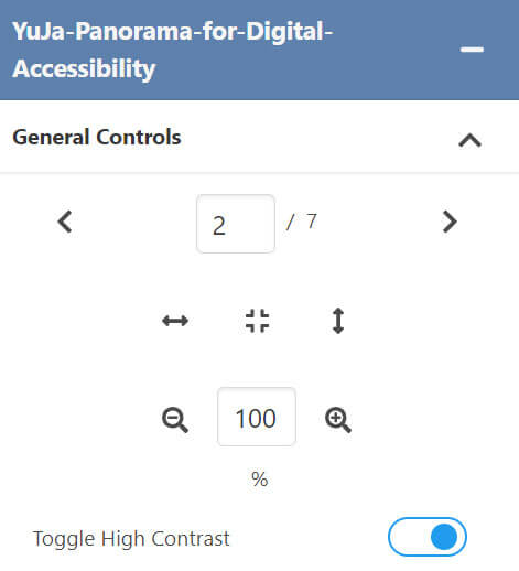pop-up of the general controls for contrast