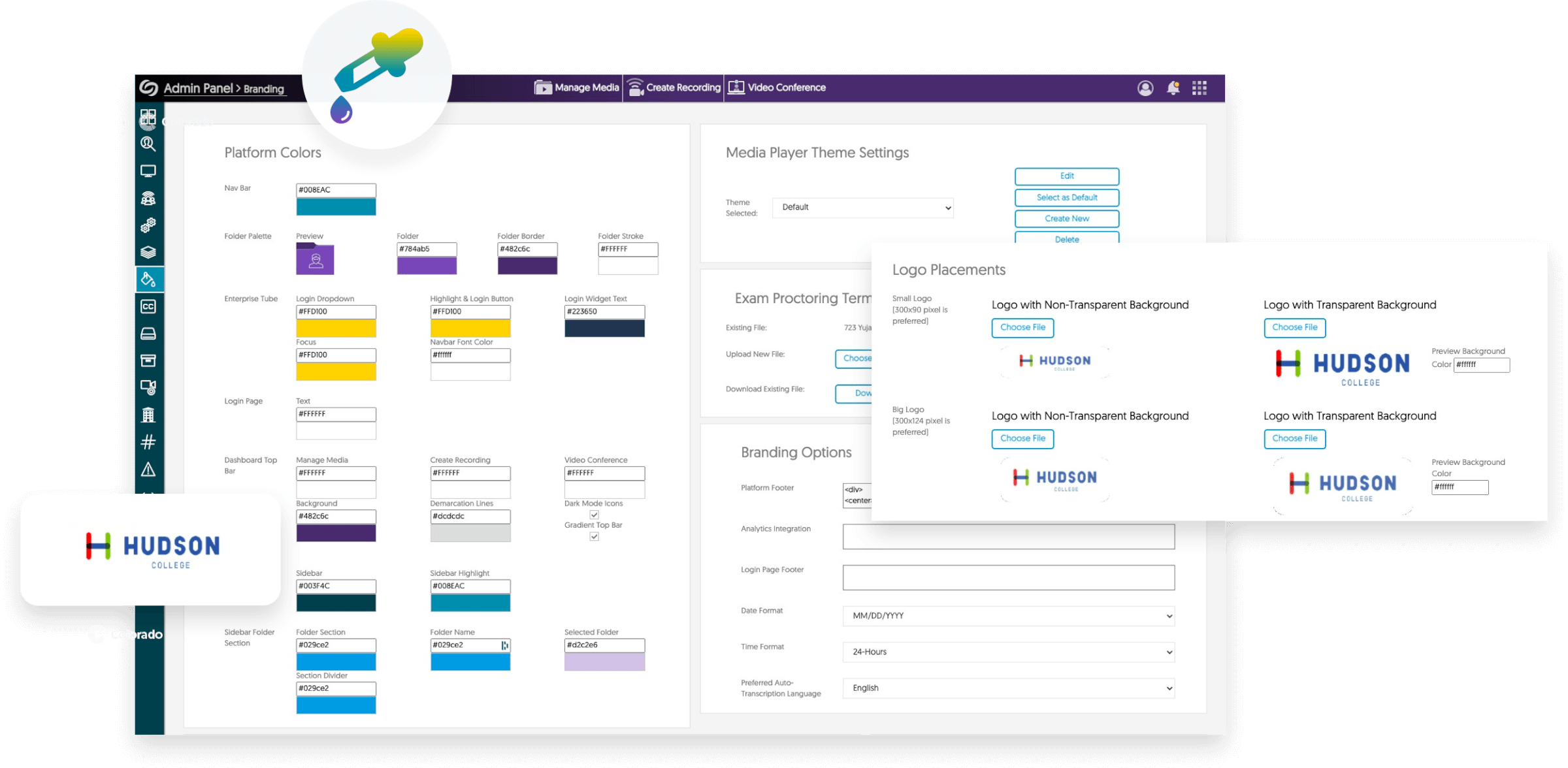 Screenshot of Admin Panel Branding.