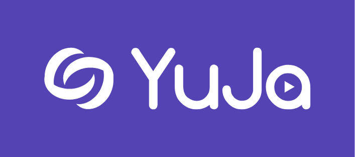White YuJa logo on purple