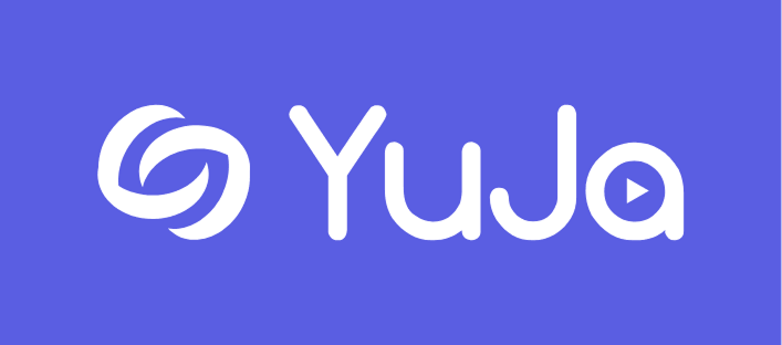 White YuJa logo on blue