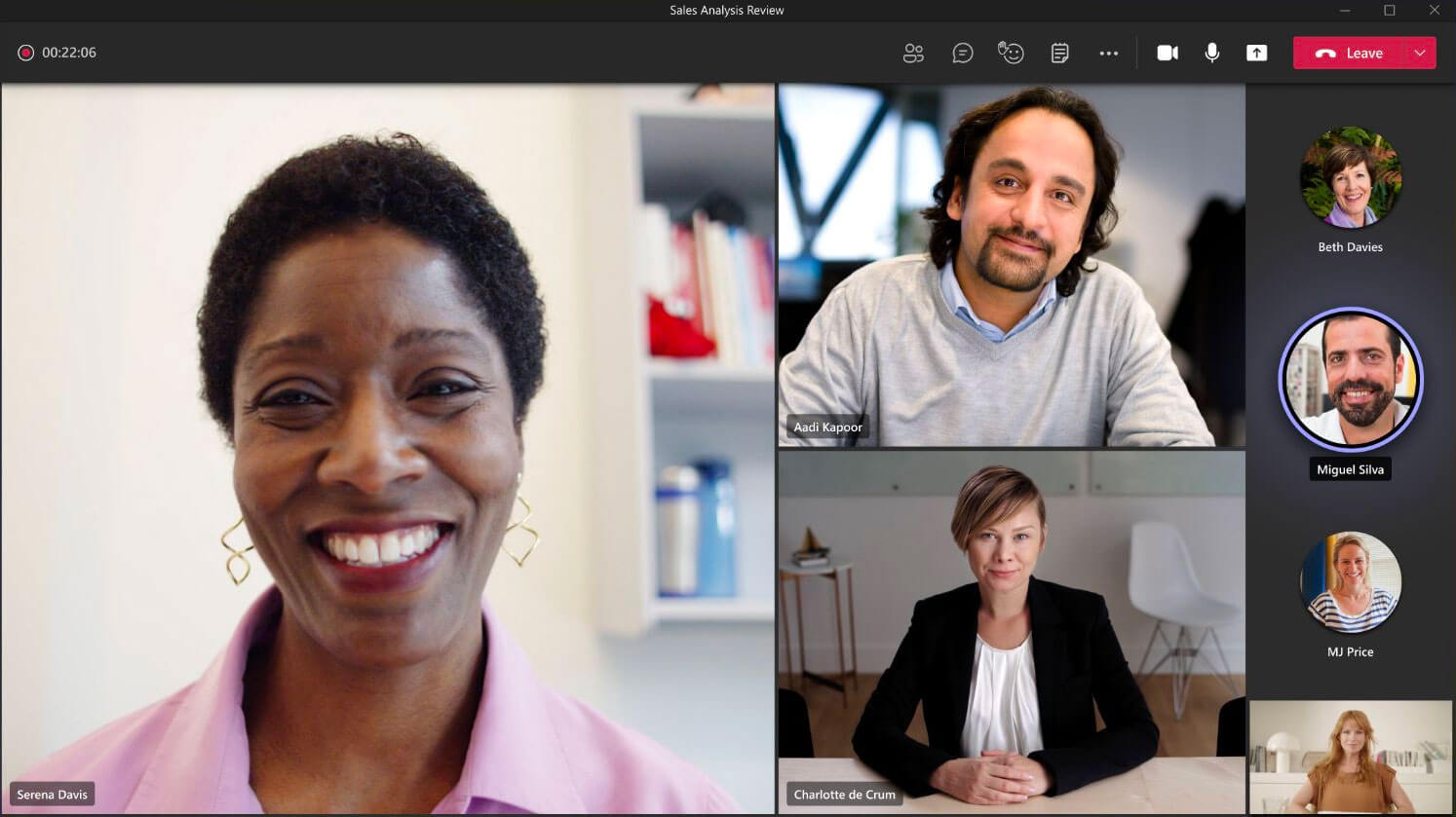 A video call with multiple participants.