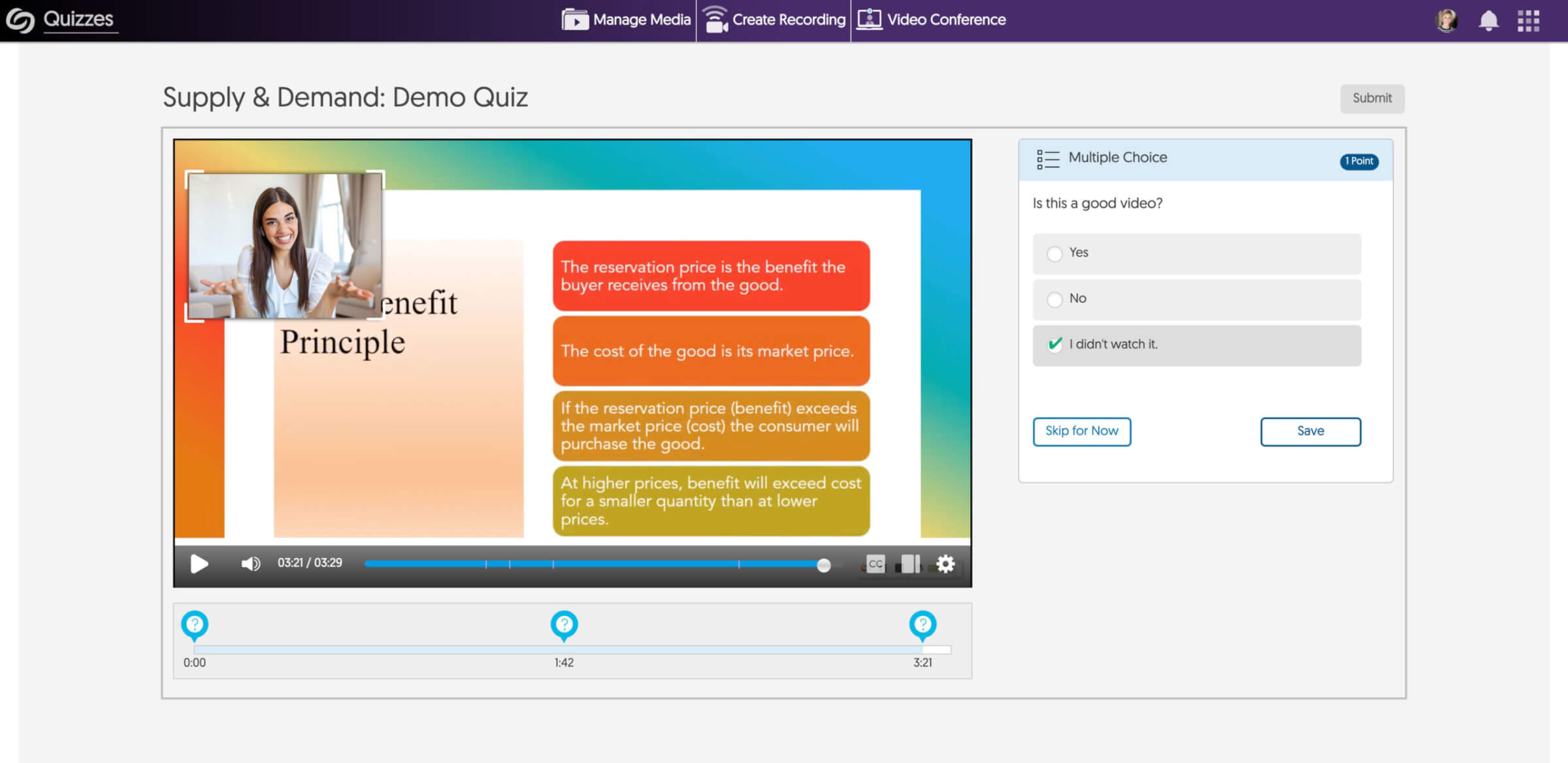 yuja video quiz